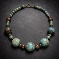16" Gorgeous Turquoise Balls with Wooden Accent Beads