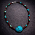 15" Turquoise Chunk Surrounded by Turquoise and Carnelian