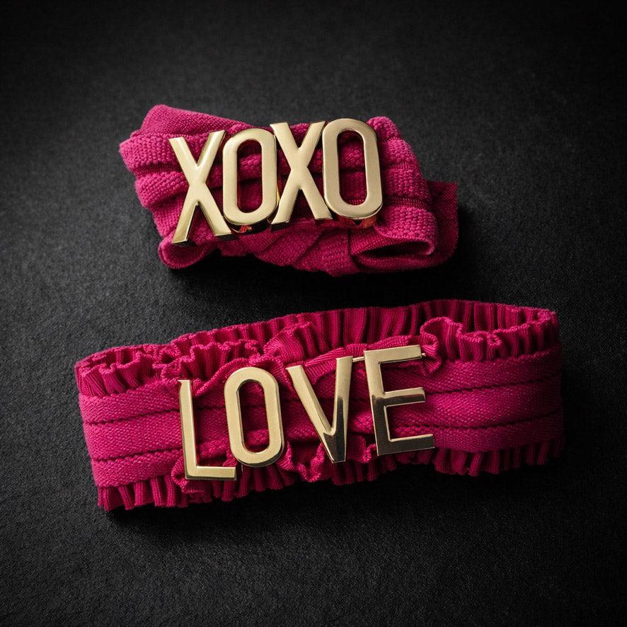 Stretchy Adorable Bracelets with XOXO or Love in Hot Pink