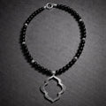 17" Black Onyx with Bali Beads and a Pendant