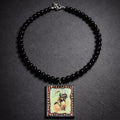 16" Black Onyx with a Large 2 x 2 Rodeo Pendant