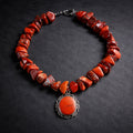 18" Chunky Red Jasper with a Sterling Red Jasper Pendant
