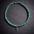 15" Mini Turquoise with a Sterling Silver Cross