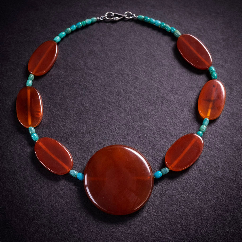 16" Carnelian with Small Turquoise Accents
