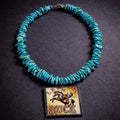 18" Sleeping Beauty Turquoise with a 2 x 2 Buck Pendant