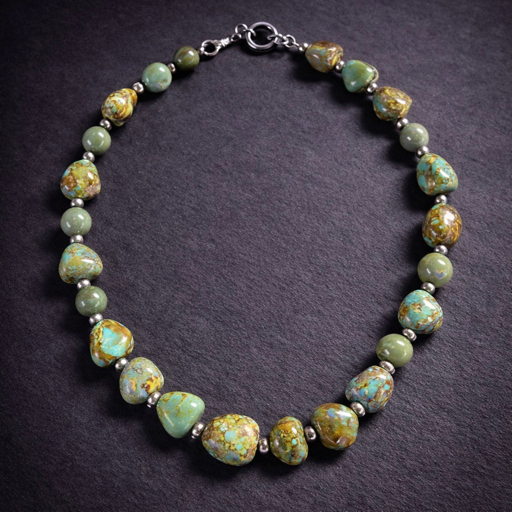 18" Turquoise with Sterling Silver Accents