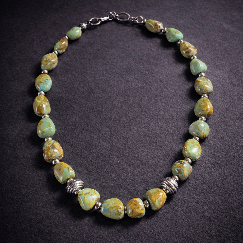 17" Turquoise and Navajo Sterling Beads