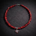 16" Red Coral with a Religious Cross
