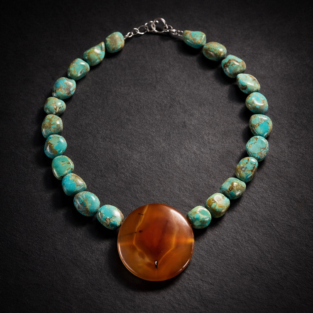 18" Round Carnelian with Turquoise