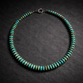 17" Round Turquoise with Sterling Silver Beads