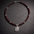 15" Carnelian with Silver Bali Beads and a Pendant from San Miguel Mexico