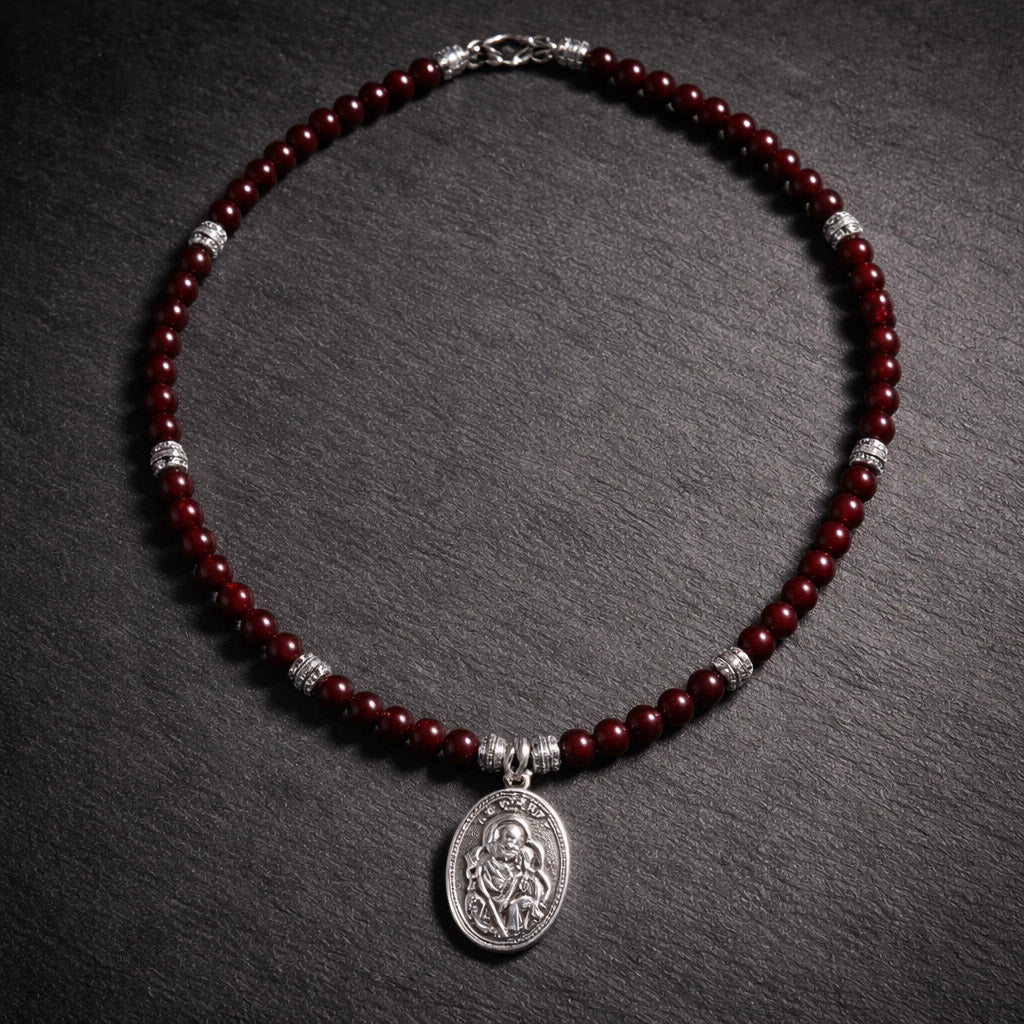 15" Carnelian with Silver Bali Beads and a Pendant from San Miguel Mexico
