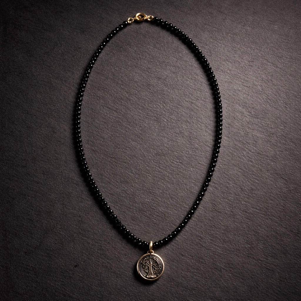 17.5" Black Onyx Pendant from San Miguel de Allende Mexico