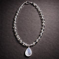 17" Clear Quartz with Sterling Silver Beads and a Quartz Pendant