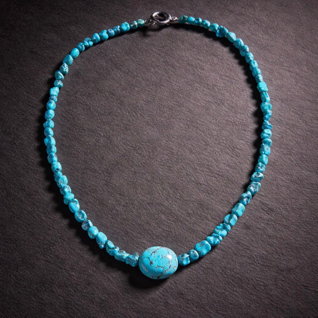 17" Mini Chunks of Turquoise with a Larger Turquoise Stone in the Middle