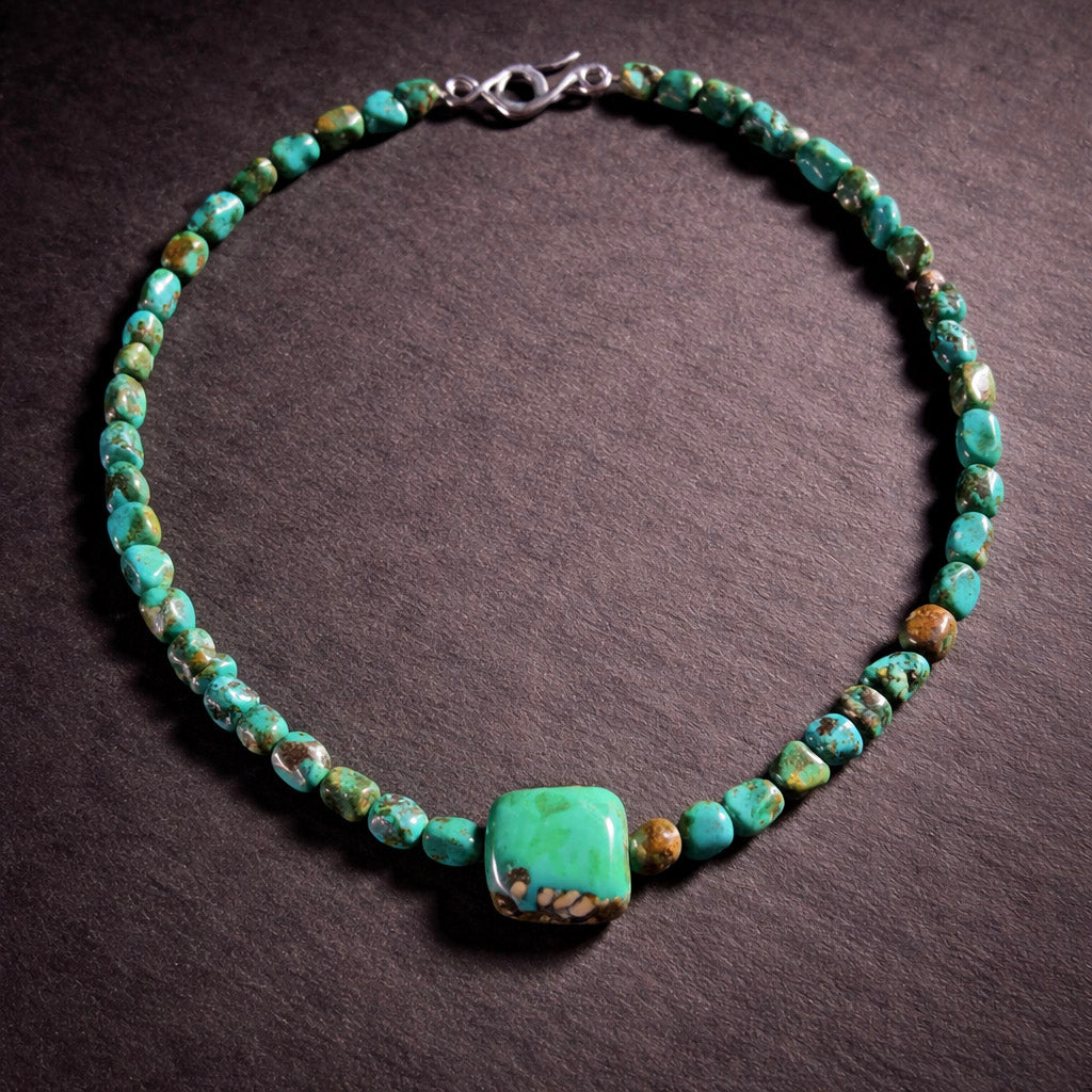 16" Mini Turquoise Chunks with a Larger Turquoise in the Center