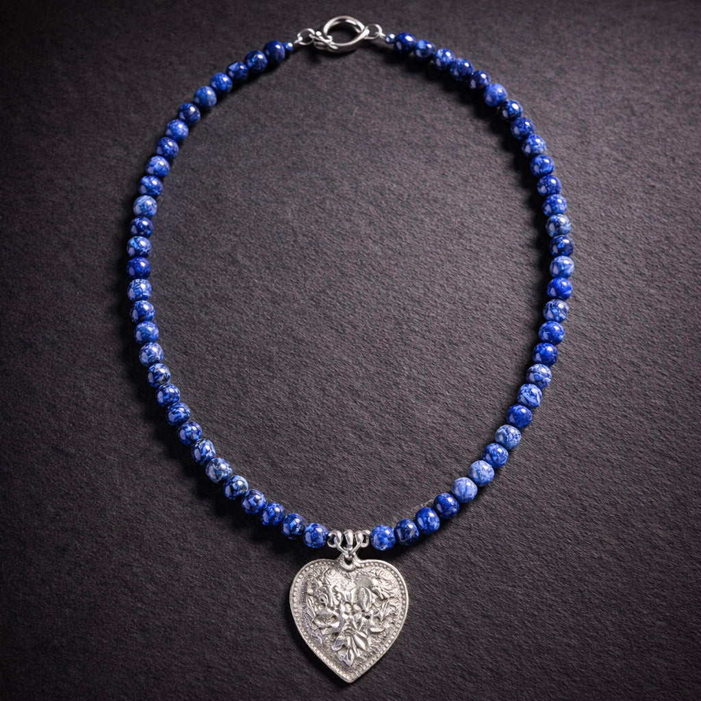 17" Sodalite with a Metal Heart from San Miguel