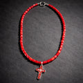 18" Red Coral Barrels with a Pendant from San Miguel