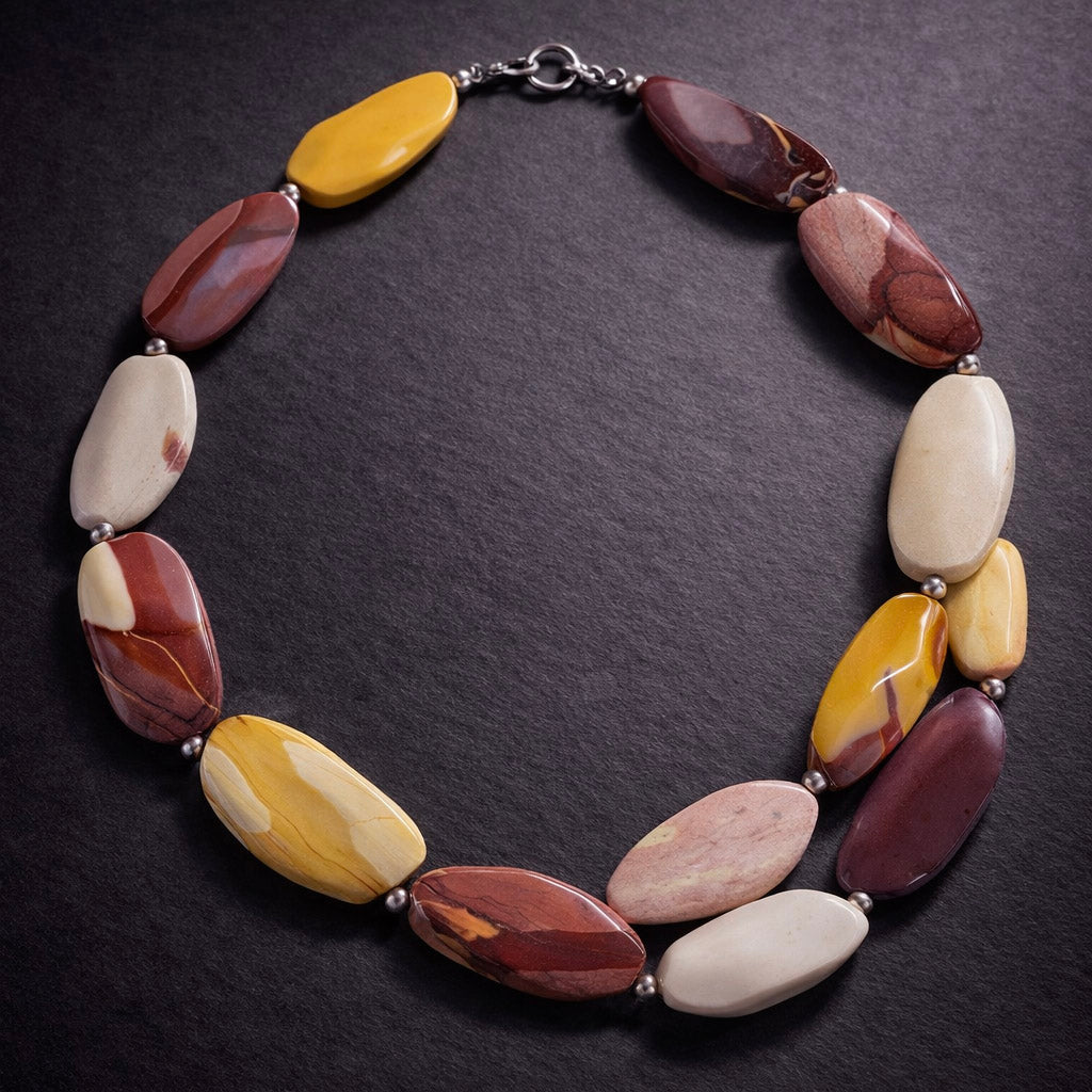 31" Mookaite Jasper with Sterling Silver Beads