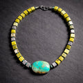 Yellow Turquoise Cube Necklace