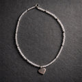 Pale Rose Quartz Necklace with Sterling Heart Charm