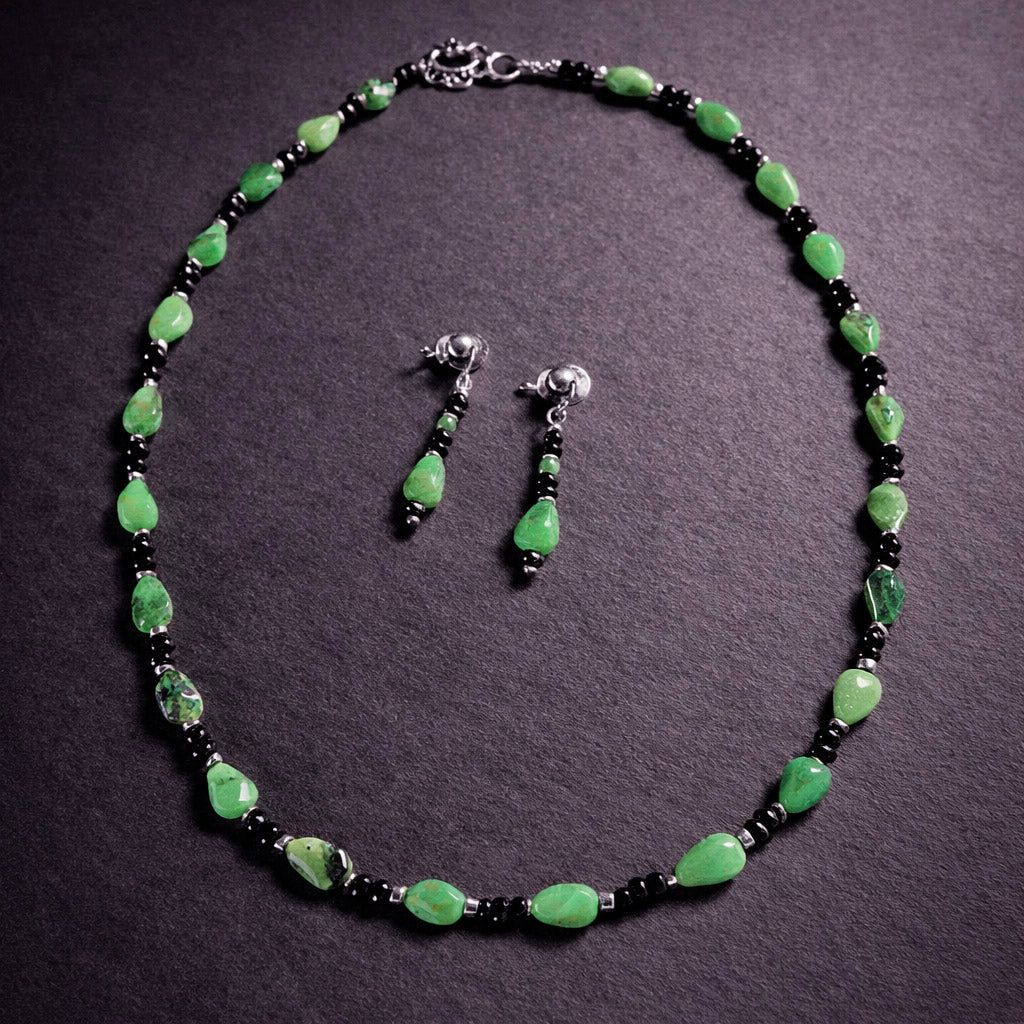 28" Jasper Beads with Matching Earrings