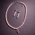 22" Pink Quartz with a Sterling Silver Pendant and Matching Earrings